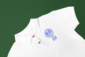 closeup of a polo shirt mockup on a plain surface 28926