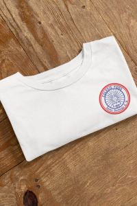 embroidered bella canvas tee mockup featuring a wooden surface m33004 (1)