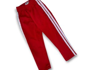 Pantalón Deportivo 2 Rayas Blancas Rojo